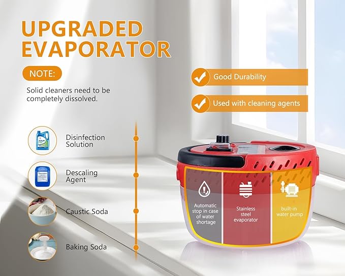 Handheld Steam Cleaner 2500W Powerful Steamer for Cleaning Home Upholstery Car and More, 15s Heat-Up, Portable Steam Cleaner for Deep & Multi-Surface Cleaning (Red)