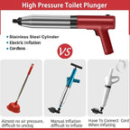 Electric Toilet Plungers For Bathroom Heavy Duty Drain Clog Remover Air Plunger High Pressure Toilet Unclogger Unclog Toilet Drain Unclogger Tool Drain Snake Toilet Clog Remover