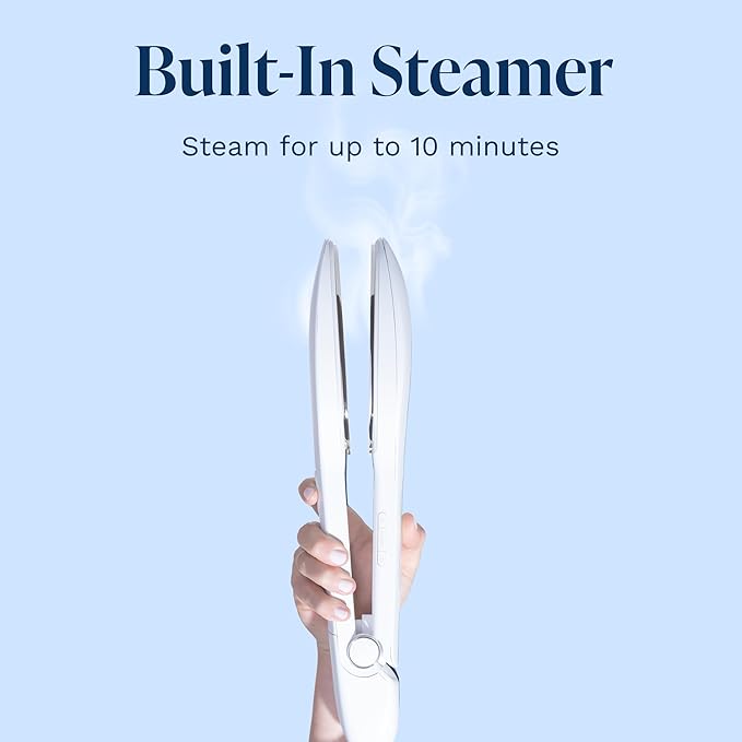 Nori Press Travel Steam Iron - Handheld Iron With Optional Steam Feature - No Ironing Board Required - Easy to Use w/ 6 Fabric Settings - Removes Wrinkles - User Manual Included -White