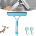 3 in 1 Window Cleaning Scraper, Squeegee with Sprayer, All-in-One Glass Cleaner Tool with Sponge & Rubber Blade for Shower Doors, Mirrors, Car Windows & Home Use
