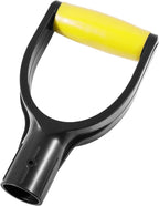 ID 1.26" Yellow & Black Shovel D-Shaped Grip Handle,PVC Shovel D Straight Grip Handle,Plastic Spade Replacement Snow Removal Garden Accessorie Backyard Digging,7.6×4.13-in(H*T)