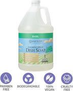 Ginger Lily Farms Botanicals Plant-Based Foaming Spray Dish Soap, Concentrated Formula with Max Grease Cleaning Power, Cruelty-Free, Basil Scent, 1 Gallon Refill (128 Fl Oz)