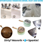 MAVERIK Heavy-Duty Scrubbing Pads, No Detergent Needed, Scouring Pads for Kitchen Cleansing, Bathroom Water Stains, Bathroom, Griddle, Grill & Household Cleaning Pads (3 Sets, 9 Pads)