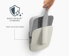 Joseph Joseph CleanTech Wall-Mounted Indoor Dustpan & Brush Set with Dust-Shield Compact, Clean Storage, Handheld Broom