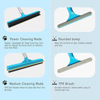 Carpet Rake for Pet Hair Removal Tool, Updated Reusable Pet Hair Remover with 56” Adjustable Long Handle, 2 in 1 Rubber Broom and Carpet Brush Scraper for Rugs, Mats, Couch, Furniture (2pcs)