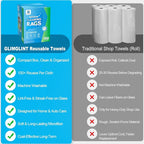 GLIMGLINT White Microfiber Cleaning Cloth, 100 Pack Cleaning Rags, Lint-Free, Ultra Absorbent Reusable Paper Towels for Home, Kitchen, Car, Garage or Shop, Dish Rags, 11" x 9"