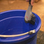 Schneiders Bucket and Trough Scrub Brush - 2 Pack | Durable Synthetic Bristles | Comfortable Silicone Grip | Ideal for Horse Water Buckets & Feed Troughs | Color Black/Gray
