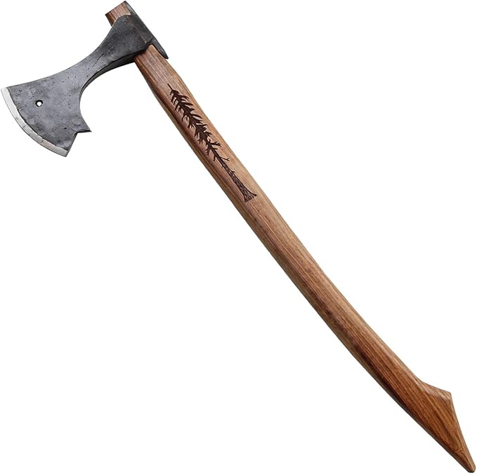 Armory Replicas™ Functional Two-Handed Scandinavian Battle Axe - Tempered High Carbon Steel Boar Formation Medieval Viking War Axe