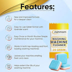 Washing Machine Cleaner Tablets 24 Pack – 1 Year Supply, 20g Deep Cleaning Tablets for HE Front & Top Load Washers – Pet-Friendly, Septic Safe, Eco-Conscious Formula
