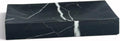 Natural Marble Soap Dish for Shower with Silicone Non-Slip Feet, Stone Drying Tray, Bar Soap Saver, Holder Container for Bathroom Decor Accessories(Black Marquina, Rectangular)