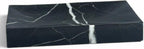 Natural Marble Soap Dish for Shower with Silicone Non-Slip Feet, Stone Drying Tray, Bar Soap Saver, Holder Container for Bathroom Decor Accessories(Black Marquina, Rectangular)