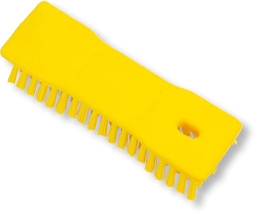 SPARTA 42024EC04 Comfort Grip Plastic Scrub Brush, Hand Brush For Cleaning, 8 Inches, Yellow