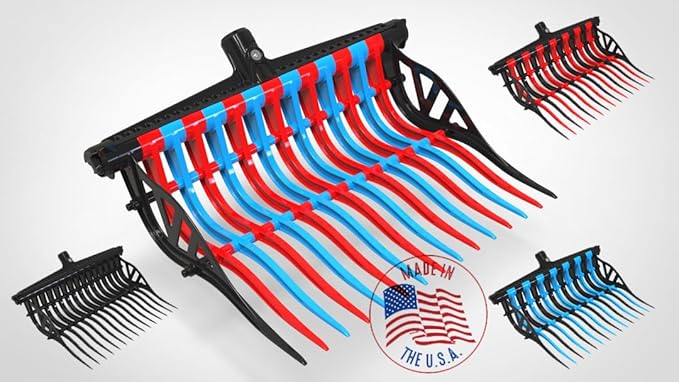 Wave Fork by VERSZA Farm & Ranch| Manure Fork Replacement Head| Durable TINES That Don't Break ! (Color RED Blue)