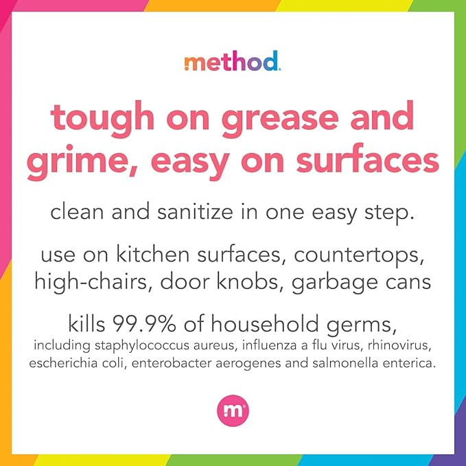 Method Antibacterial All-Purpose Cleaner Spray, Bamboo, Kills 99.9% of Household Germs, 28 Fl Oz (Pack of 4)