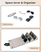 Sunglasses Travel Case,Foldable Eyeglasses Case, Portable Multiple Glasses Case for Women Men Girls