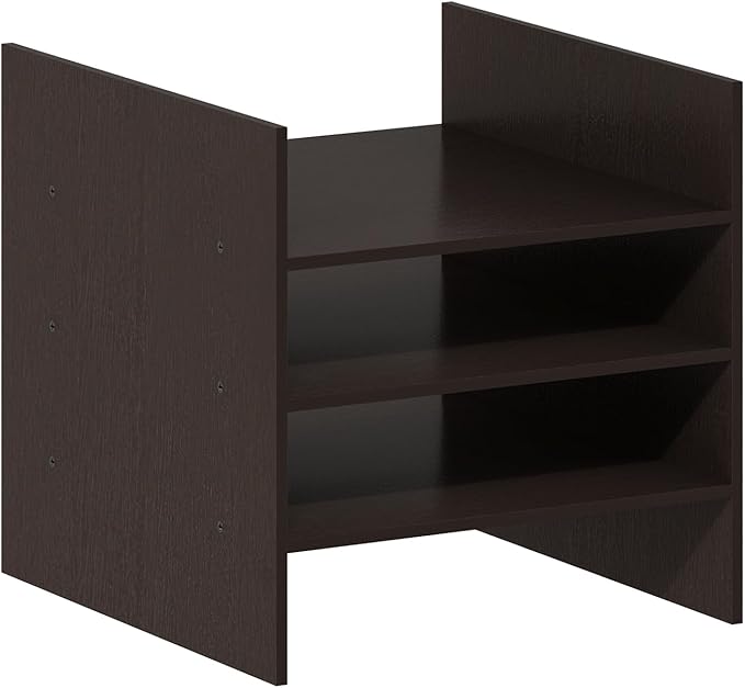 Furinno Cubicle 3-Shelf File Organizer Cube Insert (Does not fit IKEA Kallax Shelving), Black Dark Oak