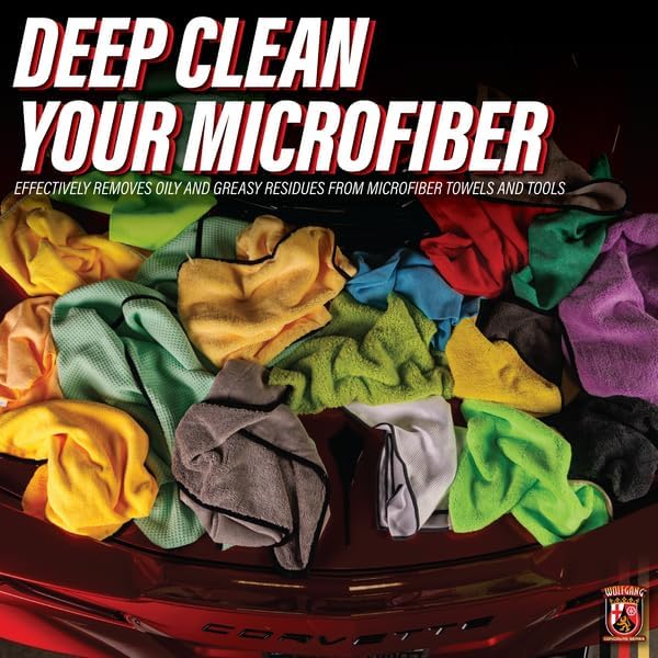 WOLFGANG CONCOURS SERIES Microfiber Cleaner & Rejuvenator | Concentrated Laundry Detergent for HE Washing Machines | Clean-Rinsing Formula for Microfiber | 16 oz | WG-1200