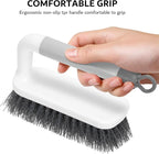 SetSail Scrub Brush, Small Cleaning Brushes with Handle, Comfort Grip Shower Scrubber for Cleaning Bathroom, Tub, Kitchen, Sink, Floor, Carpet, 2 Pack (Grey)