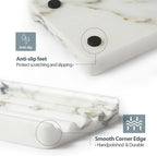 Koville African Natural Marble Soap Dish for Shower, Stone Soap Tray for Bathroom, Bar Soap Holder for Sink, Stripe Grooves Soap Saver Stone Dish Keep Bars Dry Easy Clean (Namib Bianco)