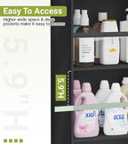 AOODA 2 Pack Over the Door Organizer, Large Capacity Closet Door Hanging Organizer, Clear Deep Pockets Baby Storage for Nursery, Bathroom, Bedroom, Pantry, Diapers (Black)