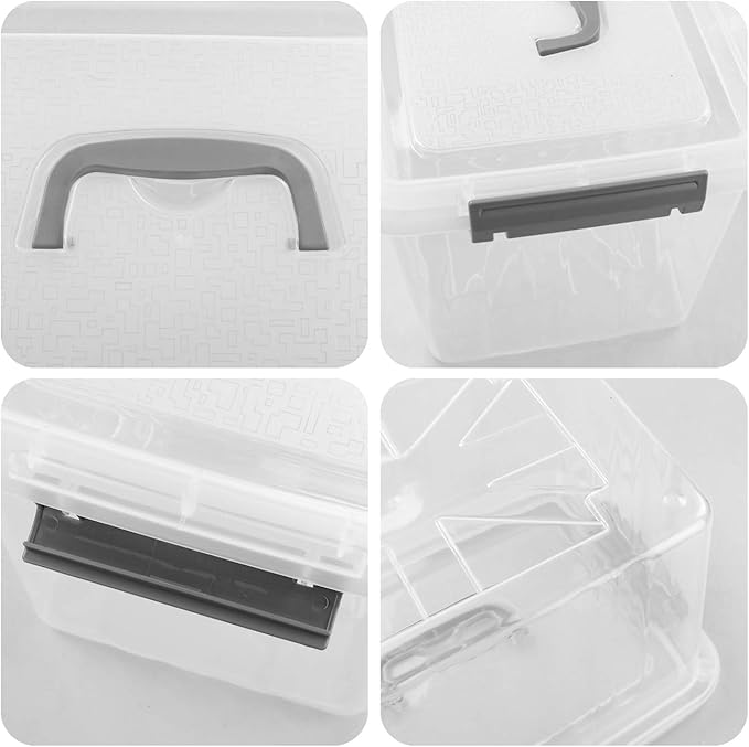 Bringer 6-Pack Clear Plastic Latching Storage Box, Plastic Box, 10 L