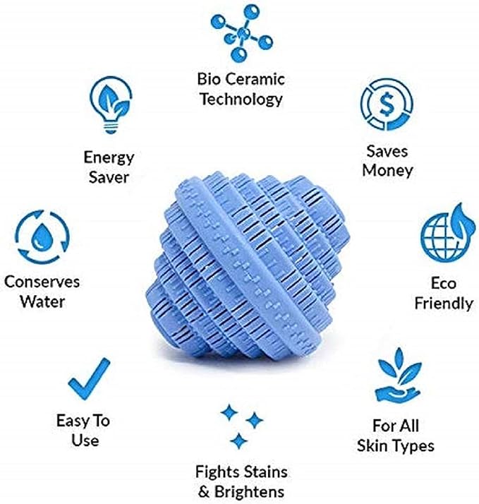 J&R ESSENTIAL Laundry Balls Set, Eco-Friendly Super Washing Machine Laundry Ball, All Natural Washer Ball Laundry Detergent Alternative, Household Can Be Reused 1000 Washings (Unscented)