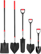 SHARK ATTACK Garden Shovel Set with D-Grip Handles - Multi-Size Steel Garden Shovels with Powder Coating for Digging, Planting & Car Emergency
