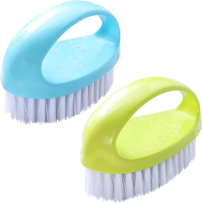 2 Pack Scrubbing Brushes for Cleaning, Heavy Duty Scrub Brush Nylon Stiff Bristles,Scrubber Cleaner Brush for Bathroom,Showe,Sink,Kitchen,Bathtub,Floor,Multi-Purpose Cleaning Brush -Small Size