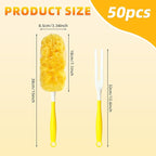 50 Pack 360° Dusters Refills for Swi-ffer Dusters with 4X Microfibers, Heavy Duty Efficient Duster Kit Disposable Refills with 1 Handle for Cleaning Furniture, Blinds, Ceiling Fans, Pet Hair