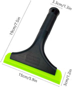 Super Flexible Silicone Squeegee, Auto Water Blade, Water Wiper, Shower Squeegee, 5.9'' Blade and 7.5'' Long Handle, for Car Windshield, Window, Mirror, Glass Door, Black Green