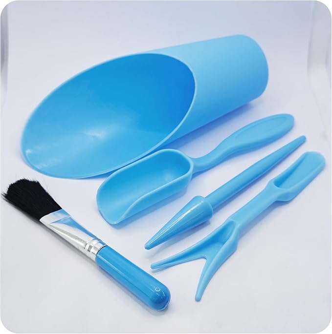 5Pcs Mini Succulent Tools Set, Plastic Garden Hand Tools Kit for Indoor Plant Care, Succulent Bonsai Miniature Garden Tool Set,Small Gardening Tools for Transplanting Digging Planting, Blue