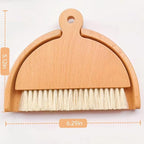 Wooden Dustpan and Brush Set Desktop Table Dustpan and Brush Set Tiny Small Mini Hand Broom and Dustpan Set Handheld Dust Pan and Brush Set 1 Set