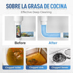 Powerful Pipe Dredging Agent, 2026 New Drain Clog Remover Pipeline Dredging Agent Toilet Unclogger Heavy Duty, Sink Drain Cleaner for Kitchen Bathroom Shower Pipes and Drains (2PCS)