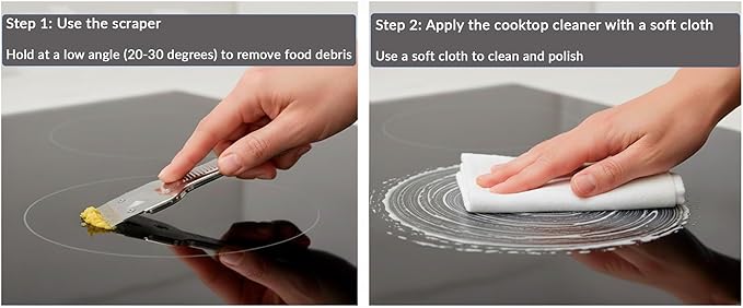 US-based supplier – OEM 12010031 Glass Cooktop Cleaner fits for Electric & Induction Bosch Thermador Cooktops – Cooktop Cleaning Cream – Removes Grease, Burnt-On Residue & Stains (3, 12 ounce)