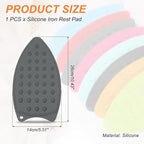 PATIKIL Silicone Iron Rest Pad, Multipurpose Hot Heat Resistant Iron Rest Plate Protective Pad for Ironing Board Hot Resistant Steamer Steam Compact Mat, Gray