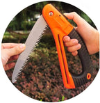 Edward Tools Harden Folding Pruning Saw with SafeGaurd Handle - 7” Hight Hardness Steel 3 Sided Razor Tooth Blade for Cutting Trees and Limbs - Saw for Camping, Hunting, Wood Clearing