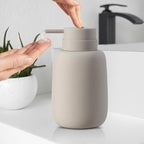 Grey Soap Dispenser Bathroom,Ceramic Soap Dispenser Lotion Pump Dish Soap Dispenser for Kitchen,16oz Refillable Liquid Hand Wash Dispenser for Bathroom (Rubber Paint)