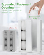 Magnetic Dryer Ball Holder - Iron Wool Dryer Balls Dispenser - laundry reusable magnetic organizer, Laundry Dryer Sheet Holder, Magnetic Laundry Balls for Dryer Basket Holder, White (No Balls)