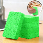 12 - Pack Non-Scratch Scrub Sponges - Sponges for Dishes and Washing Dishes, Cleaning Sponges for Kitchen Home Bathroom Cars, Funny Cut-Outs DIY for Kids (Green)