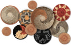 Tatuo 11 Pcs Boho Wall Basket Decor Bulrush Woven Wall Hanging Art Round Farmhouse Rustic Handmade Wicker for Summer Home, Bedroom, Living Room, Kitchen Decorations, Multi Sizes(Classic)