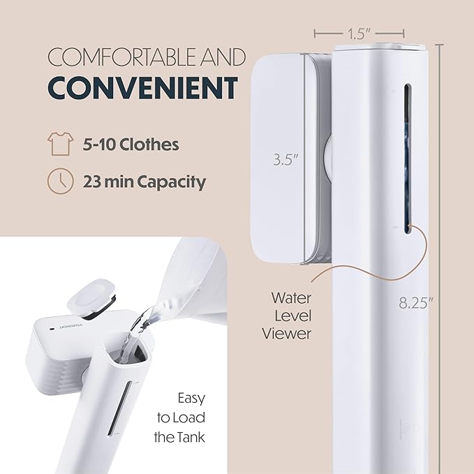 Portable Steamer for Clothes, Professional Handheld Garment Steamer 15s Fast Heat-up, 70ml Water Tank, 900W Mini Steam Iron for Home and Travel