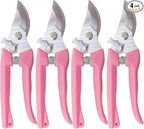 Pruning Shears for Gardening, 4 Pack Garden Scissors for Cutting Fresh Flowers, Floral Clippers for Plants, Fruits (Pink)