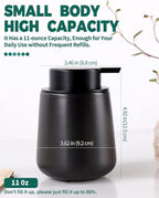 Bosilunlife Black Lotion Dispenser - 12Oz Ceramic Soap Dispenser Bathroom Refillable Liquid Hand Wash Dispenser for Bathroom Kitchen Dish Soap Dispenser with Easy-to-Press Pump