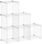 C&AHOME Wire Cube Storage, 6 - Cube Organizer Metal C Grids, Modular Shelves Units, Storage Bins Shelving, Closet Organizer, Ideal for Home, Office, Living Room, 36.6”L x 12.4”W x 36.6”H White