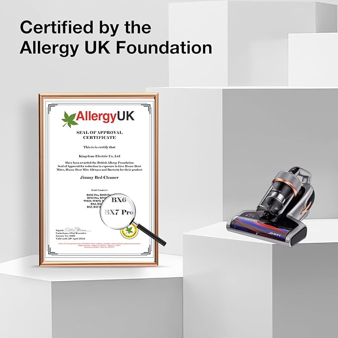 Jimmy BX7 Pro Max Graphene Mattress Vacuum Cleaner with Dust Sensor, Bed Vacuum with UV Light, 550W Powerful 16Kpa Suction Handheld Vacuums Couch Cleaner (Corded)