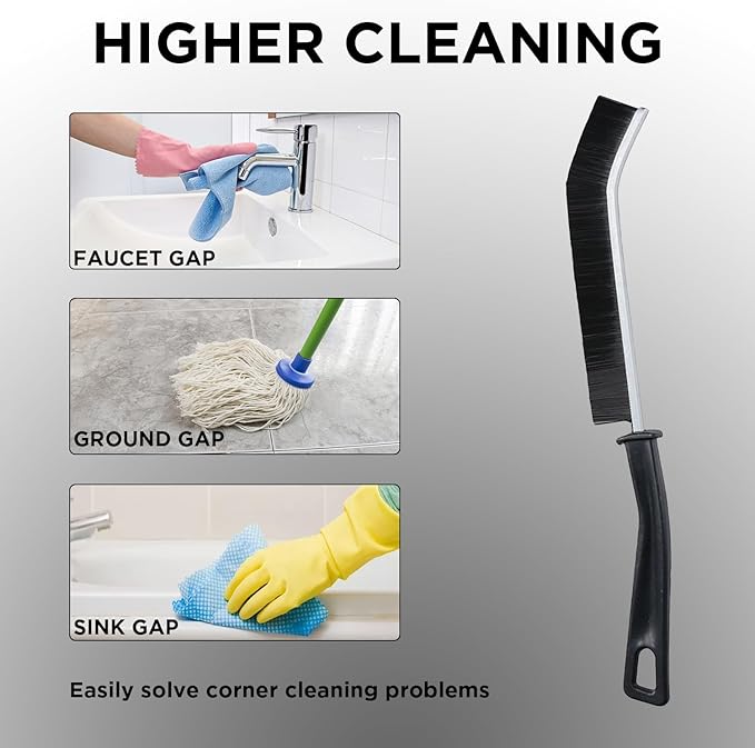 Crevice Cleaning Brush, ByAnciel Pack of 8 Multi-Purpose Brush Tool, Stiff Bristle Crevice Brush for Home Use Bathroom Tile Kitchen Practical and Durable Easy to Clean