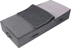 39.4 inch（100cm）Longer Bedroom Underbed Storage Containers with Lid for Duvets, Blankets, Clothes, Shoes, Toys, Comforters, Wedding Dress Folding Rigid Organizer Bins, Black Gray