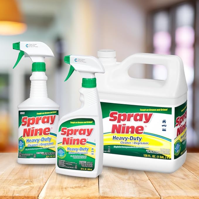 Spray Nine 26832 Heavy Duty Cleaner, Degreaser & Disinfectant for Kitchens, Bathrooms, Yard Equipment, Automotive & Industrial 32 Fl Oz. (Pack of 1)