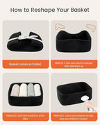 Small Woven Basket, 12 x 8 x 4.5 Inches, Storage Basket for Organizing, Cute Small Rope Shelf Closet Cube Storage Bins Baskets for Shelves, Dog Toy Gift Baskets Empty, 3 Packs, Black