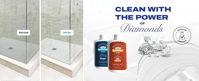 Complete Hard Water Stain Drill Cleaning Kit – 20 Piece Diamond Shine Set with Drill Brushes, Bucket & lid, Scouring Pads & Cleaner for Tile, Bathroom, Hard Water, Shower Glass & Chrome